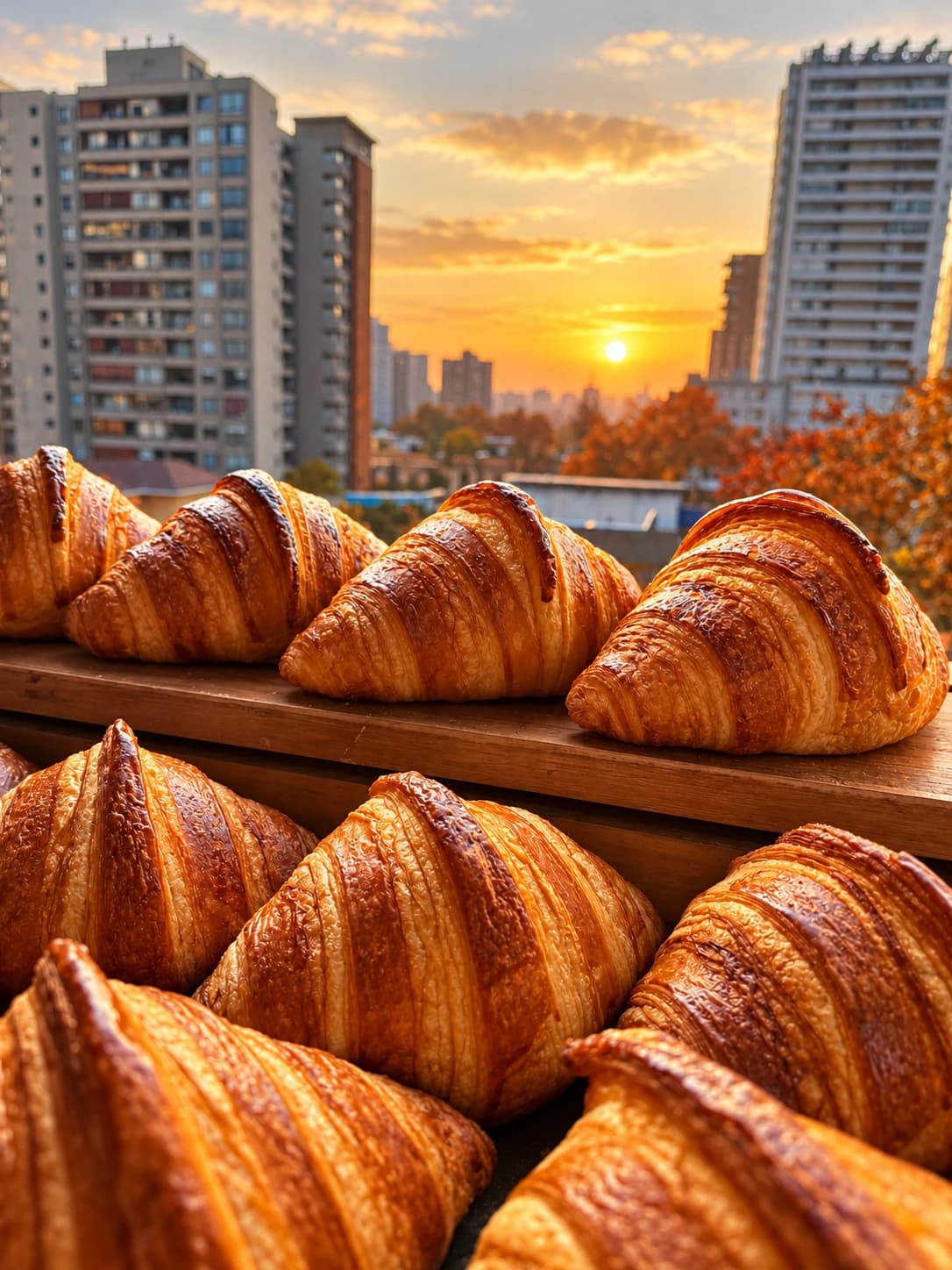 Croissants artesanales dorados